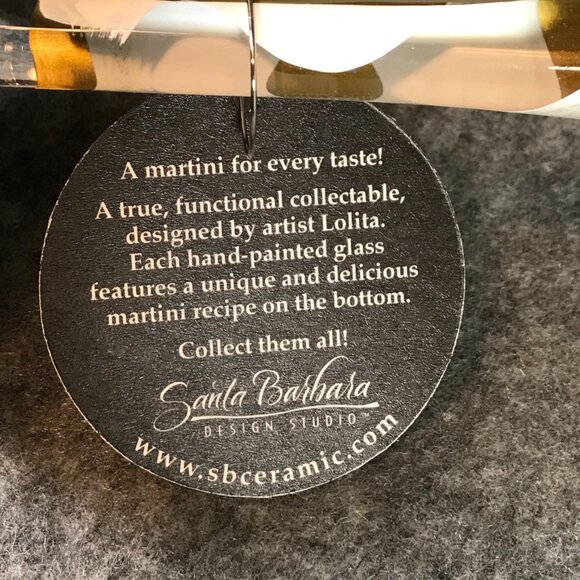 Martini Glass "Love My Martini" Hand Painted 7 OZ Glass Artist Lolita - Picture 10 of 12